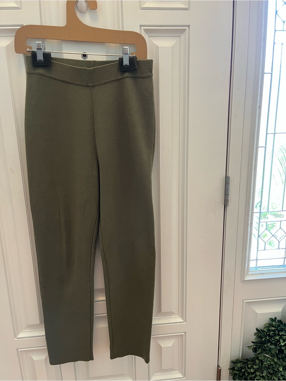 L'AGENCE Olive Green Straight-Leg Ponte Pants